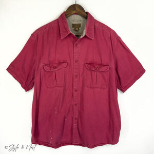 Vintage Faded Glory Men's Heritage Retro Distressed Rugged Button Up Size Large